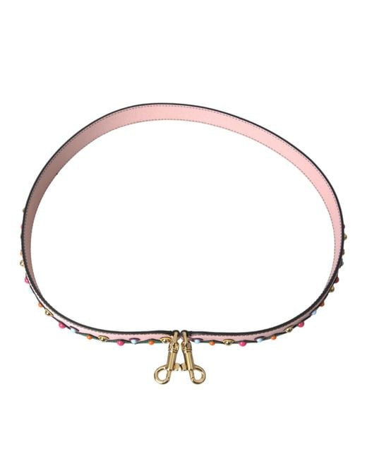 Dolce & Gabbana Pink Leather Handbag Accessory Shoulder Strap
