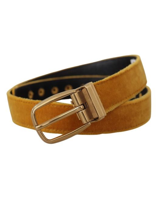 Dolce & Gabbana Black Elegant Velvet Buckle Belt