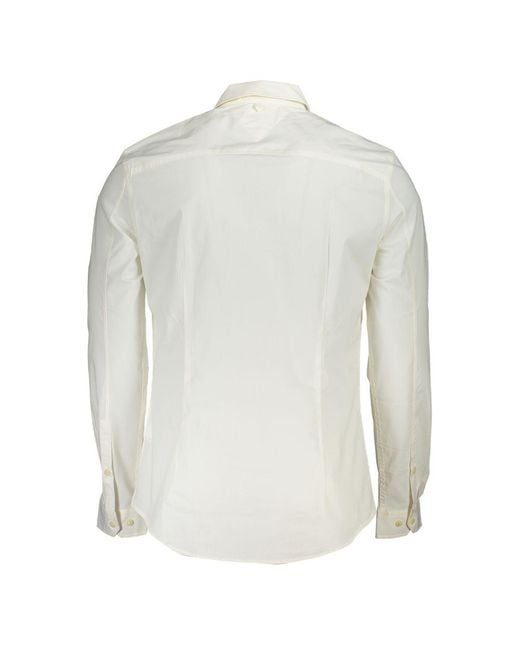 Tommy Hilfiger Gray White Cotton Men's Shirt for men