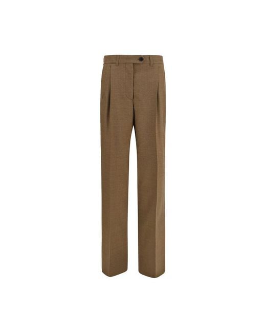 Prada Natural Brown Wool Oves Aries Dress Pants