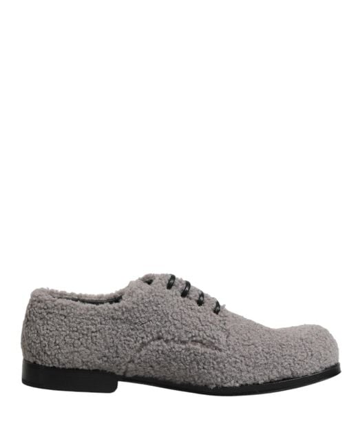 Dolce & Gabbana Gray Fleece Lace Up Men Derby Dress Shoes for men