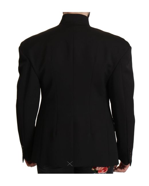Dolce & Gabbana Black Wool Single Breasted Jacket Blazer for men