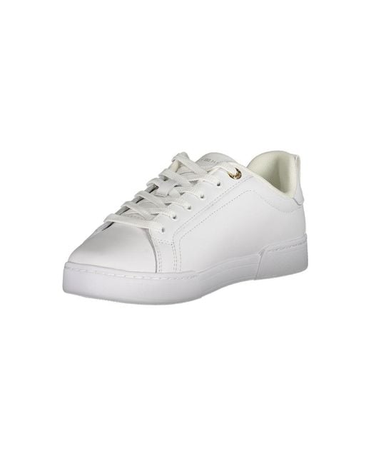 Tommy Hilfiger White Chic Lace-Up Sneakers With Contrast Detail