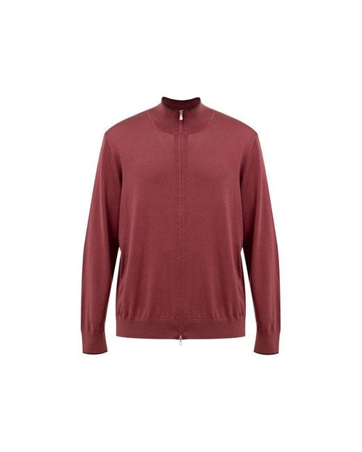 Gran Sasso Red Silk T-Shirt for men