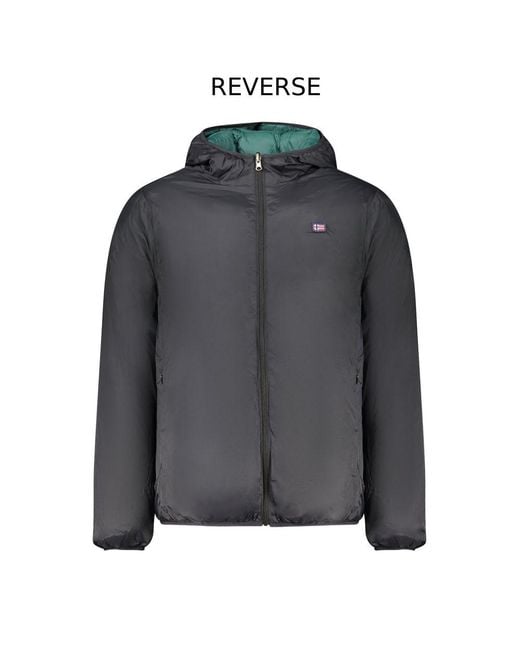 Norway 1963 Gray Black Polyester Men's Reversible Jacket for men