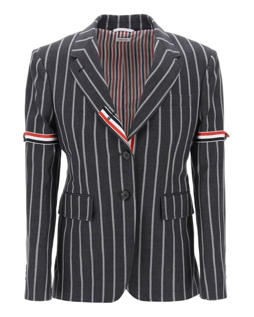 Thom Browne Black Striped Single-breasted Jacket