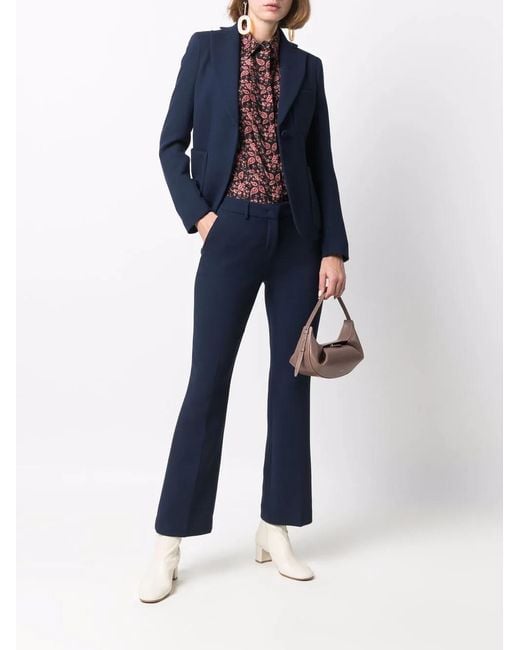 L'Autre Chose Blue Cropped Tailored Trousers