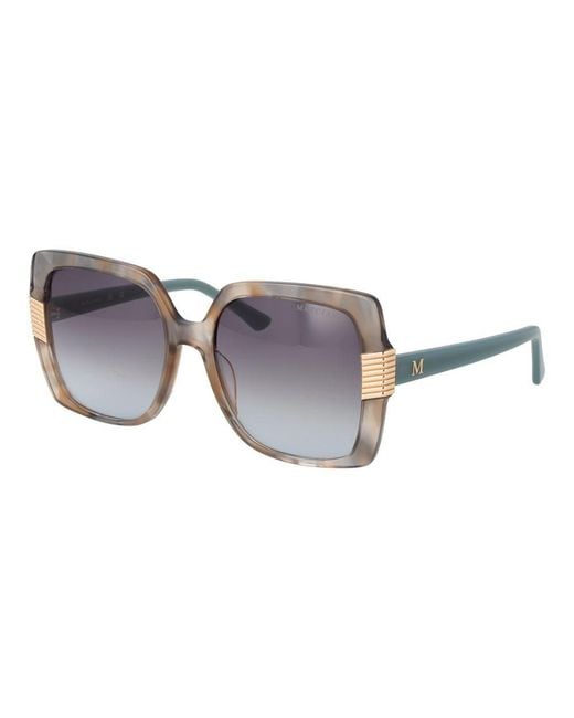 MARCIANO BY GUESS Gray Brown Plastic Sunglasses