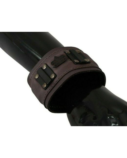 Ermanno Scervino Black Elegant Leather Bracelet