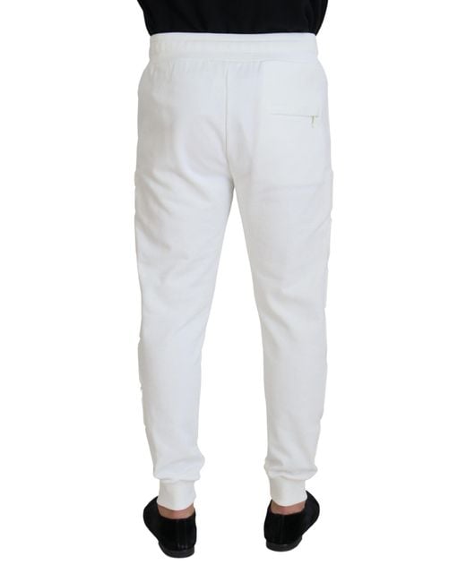Dolce & Gabbana White Elegant Cotton Sweatpants for men