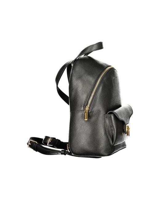 Coccinelle Black Leather Backpack