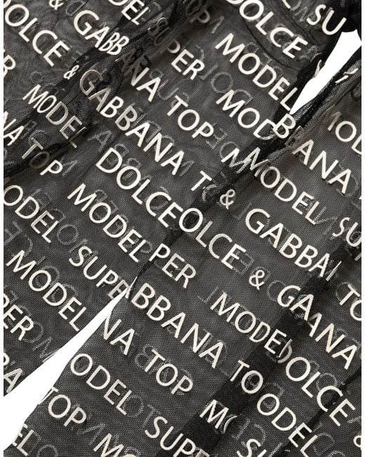 Dolce & Gabbana Black White All Over Print Sheer Stretch Tights Socks