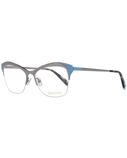 Emilio Pucci Metallic Silver Metal Glasses (frames)