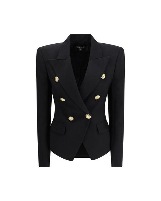 Balmain Black Wool Oves Aries Blazer