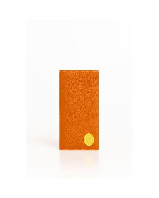 Trussardi Orange Leather Wallet for men
