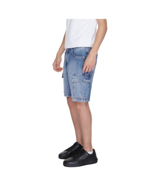 Antony Morato Blue Cotton Short for men
