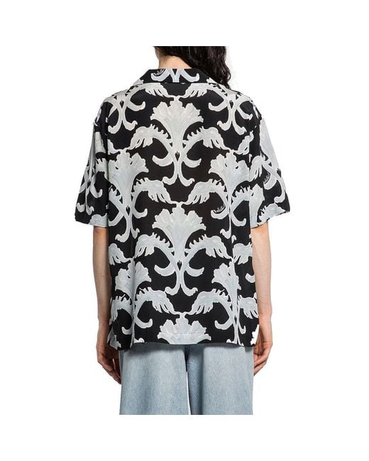 Valentino Black Metamorphos Wall Print Bowling Shirt for men
