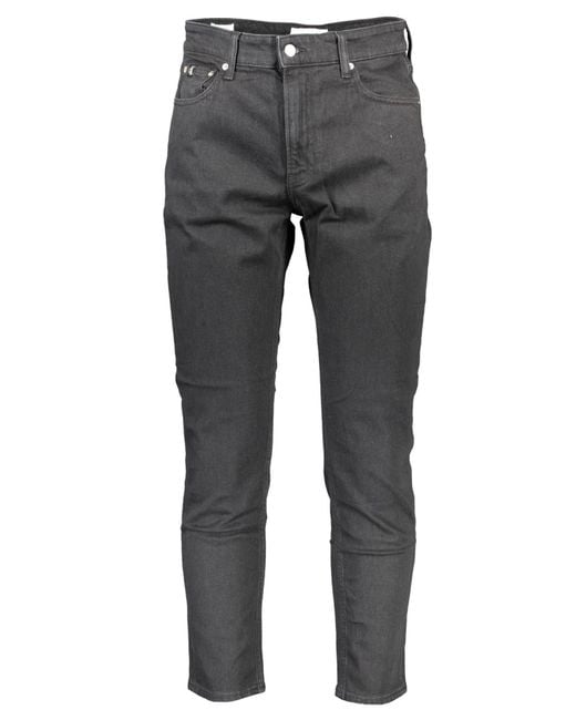 Calvin Klein Gray Black Cotton Jeans & Pant for men