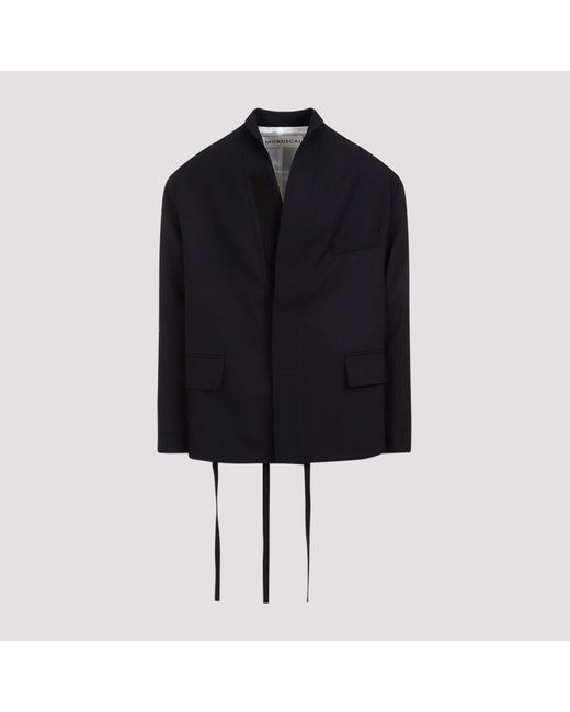 Mordecai Black Kimono Wool Suit Jacket for men
