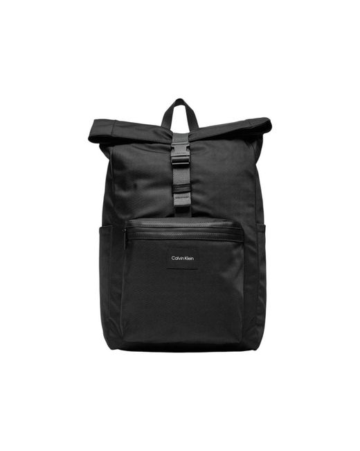 Calvin Klein Black Recycled Polyester Backpack for men