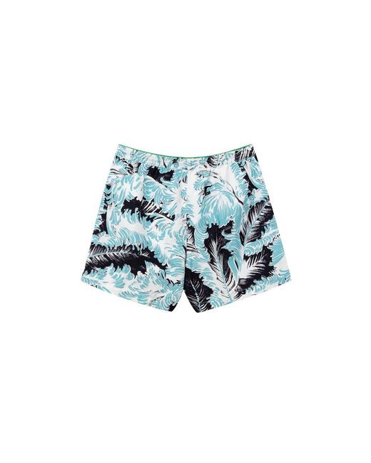 Bottega Veneta Blue White Polyamide Swim Shorts for men
