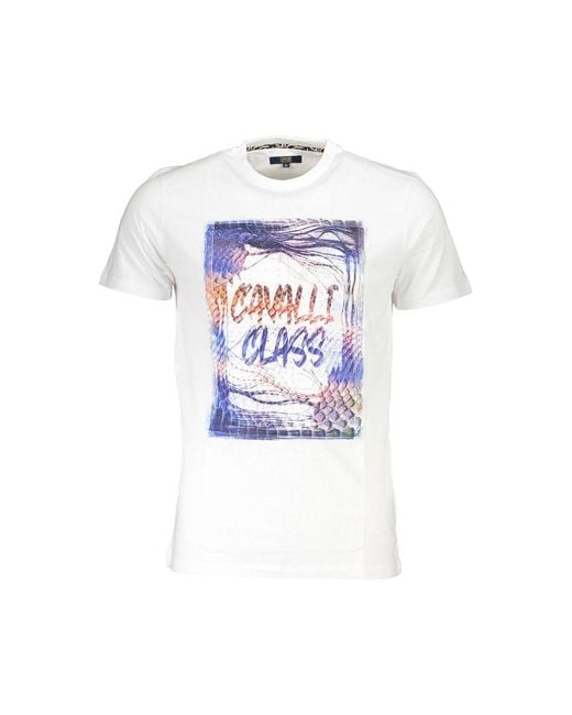 Roberto Cavalli White Cotton T-Shirt for men