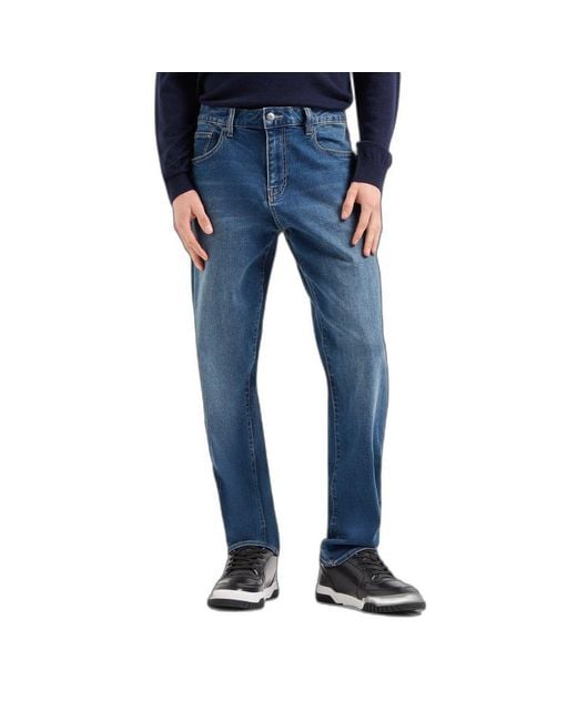 ARMANI EXCHANGE Blue Cotton Skinny Jeans for men