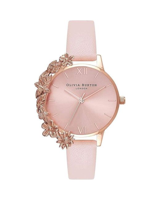 Olivia Burton Pink Multicolor Synthetic Leather Watch