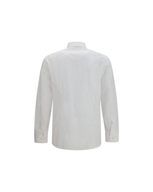 Etro Gray White Cotton Dress Shirt for men
