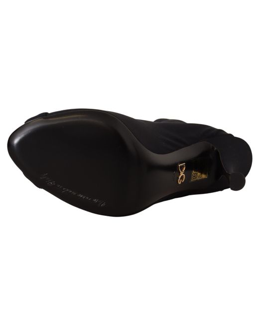 Dolce & Gabbana Black Stretch Jersey Booties