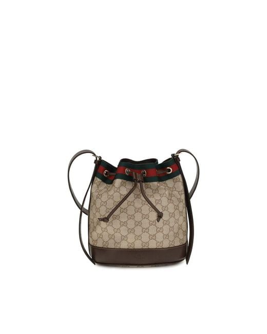 Gucci Brown Beige Cotton Handbag