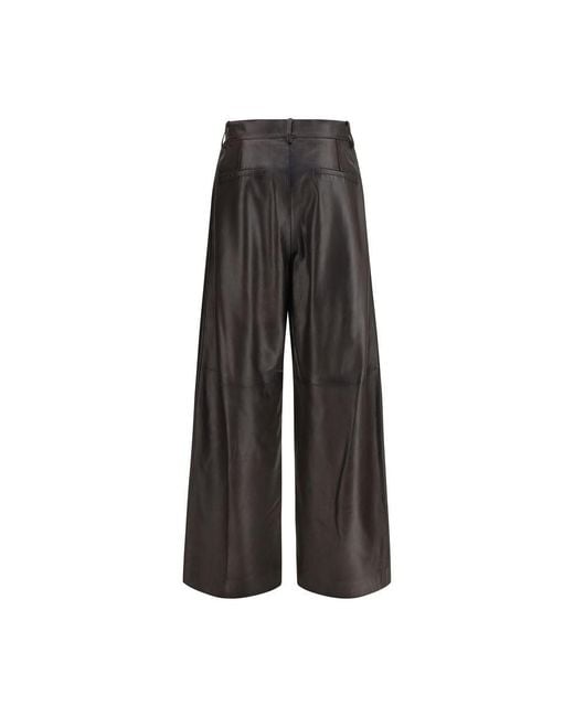 P.A.R.O.S.H. Gray Brown Leather Pants