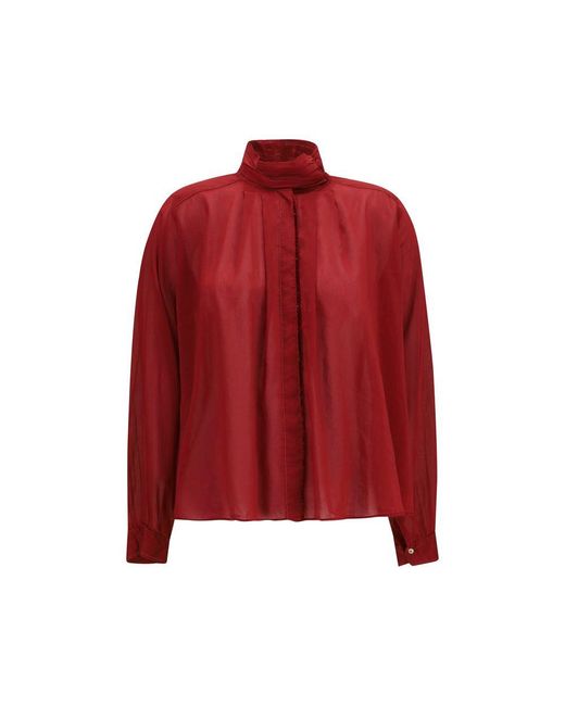 Forte_forte Red Multicolor Cotton Blouse