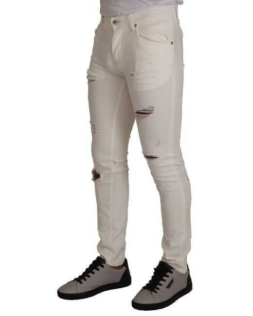Dolce & Gabbana Natural Elegant Skinny Denim Jeans for men