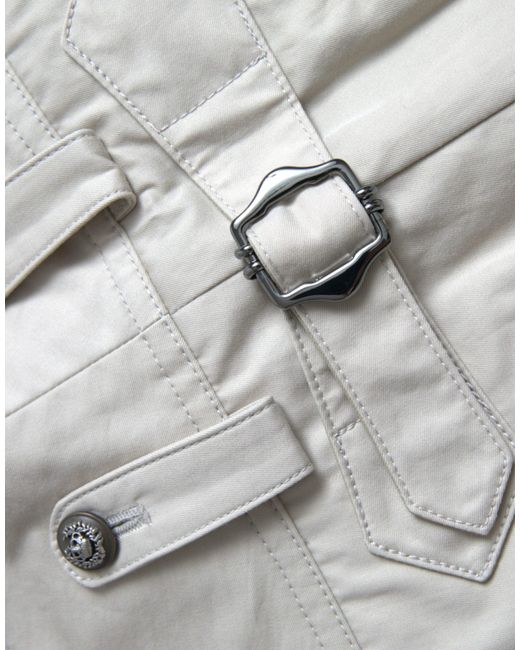 Dolce & Gabbana Gray Cotton High Waist Tapered Pants
