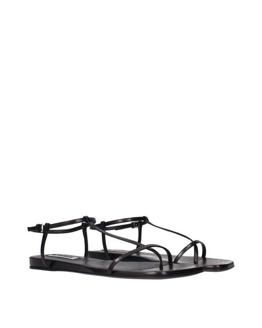 Jil Sander Black Leather Flip