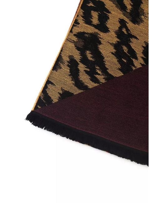 Roberto Cavalli Red Exotic Animalier Fantasy Logo Scarf for men