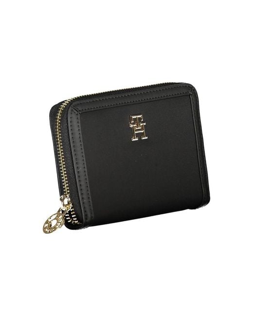 Tommy Hilfiger Black Elegant Zip Wallet With Ample Storage for men