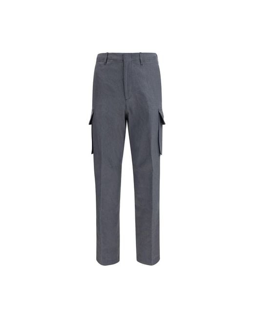 Lardini Gray Linen Cargo Pants for men