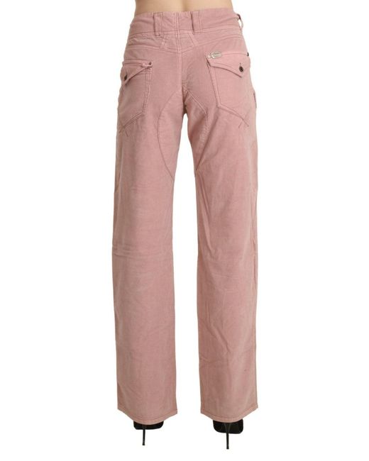 Ermanno Scervino Multicolor High Waist Straight Cotton Trouser Pants