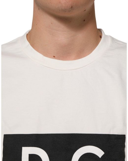 Dolce & Gabbana White Logo Graphic Tee for men