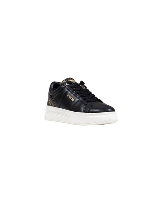 Guess Black Bicolor Polyester Low Top Sneakers