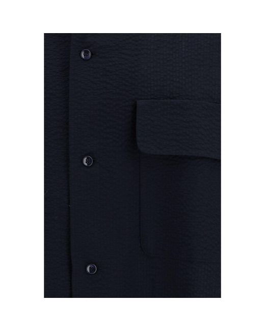 Giorgio Armani Blue Cotton Shirt for men