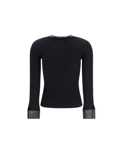 Courreges Blue Black Viscose Cardigan
