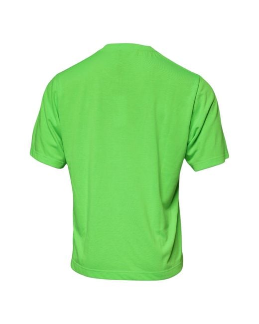 Dolce & Gabbana Green Short Sleeve Crew Neck Tee for men