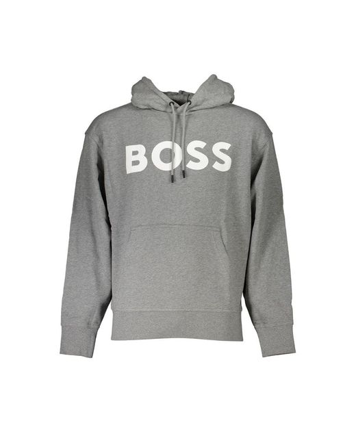Boss Gray Cotton Sweater for men