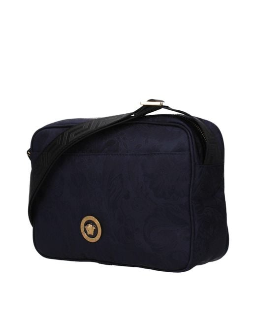 Versace Blue Fabric Crossbody Bag for men