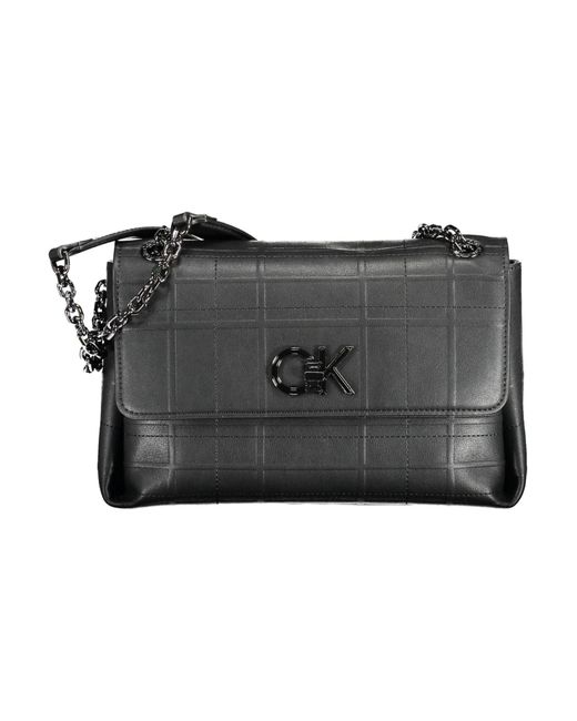 Calvin Klein Black Elegant Chain-Handle Shoulder Bag