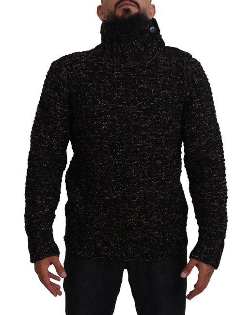 Dolce & Gabbana Black Handmade Turtleneck Sweater for men