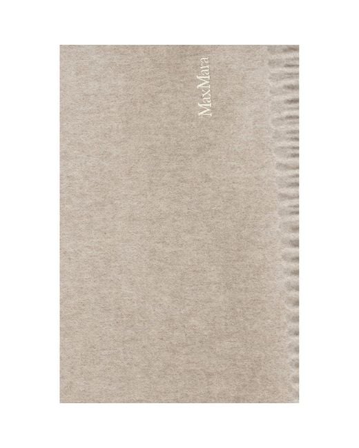 Max Mara Natural Beige Cashmere Scarf